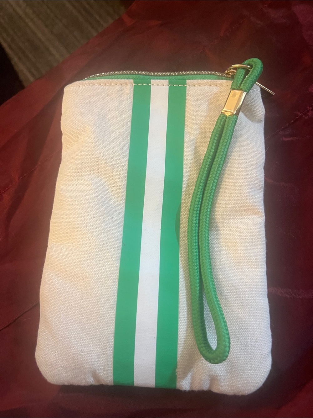 Canvas Wristlet Phone Pouch in Green and Whiter by 3M Post It Pouch 12